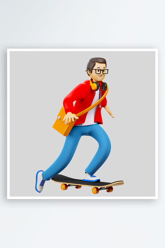 水彩3D人物免抠png素材-众图网