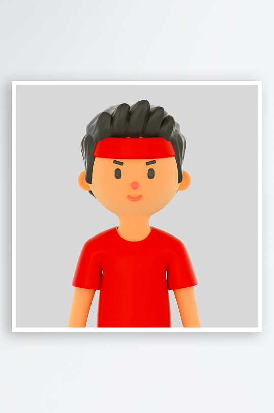 水彩3D人物免抠png素材-众图网