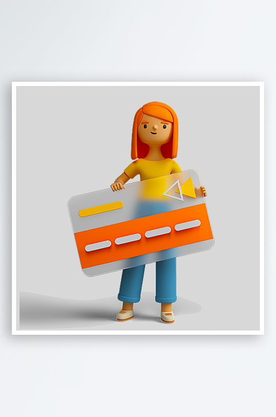 水彩3D人物免抠png素材-众图网