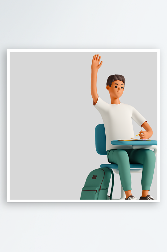 水彩3D人物png素材-众图网