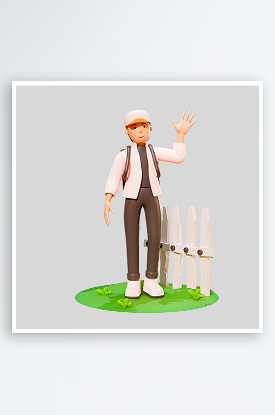 水彩3D人物png素材-众图网