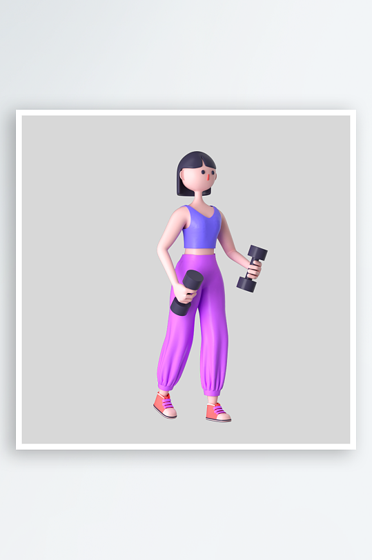 水彩3D人物png免抠素材-众图网