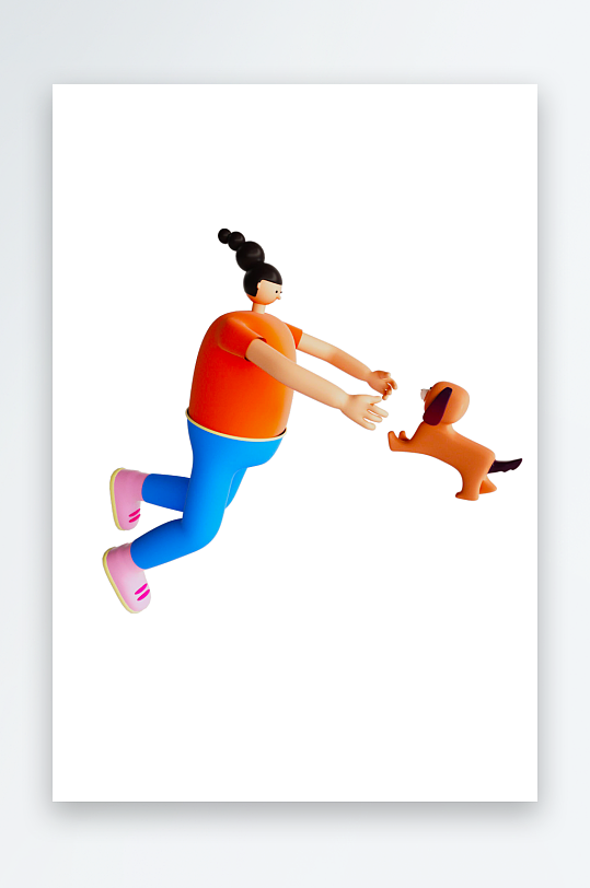 水彩3D人物png免抠素材-众图网