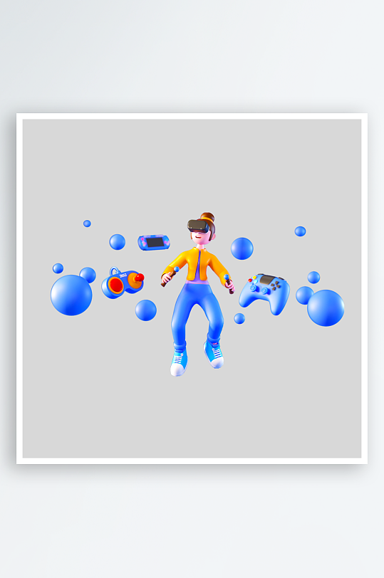 水彩3D人物png免抠素材-众图网