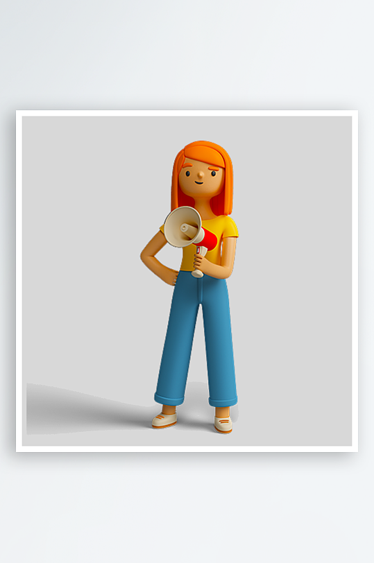 水彩3D人物png免抠素材-众图网