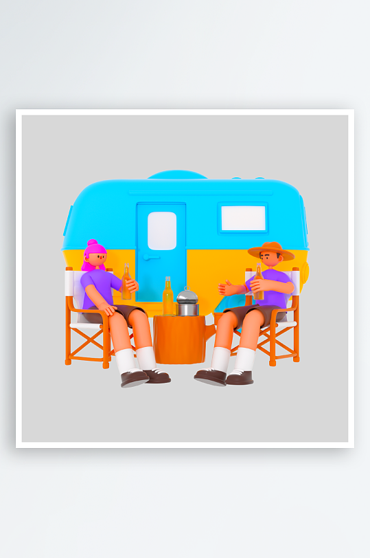 水彩3D人物png免抠素材-众图网