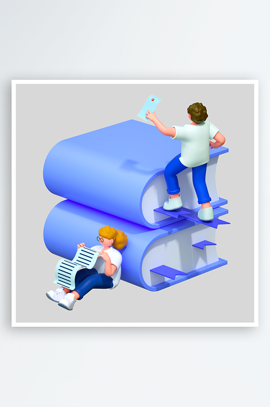 水彩3D人物png免抠png素材-众图网