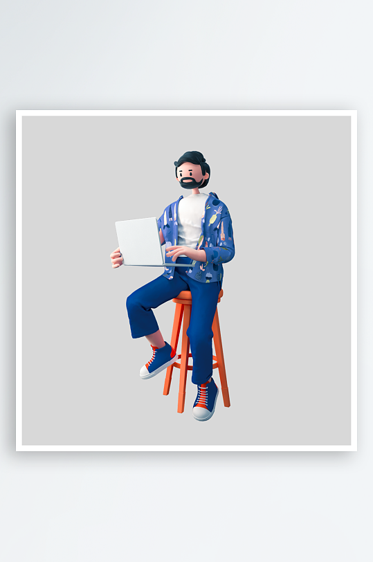 水彩3D人物png免抠png素材-众图网