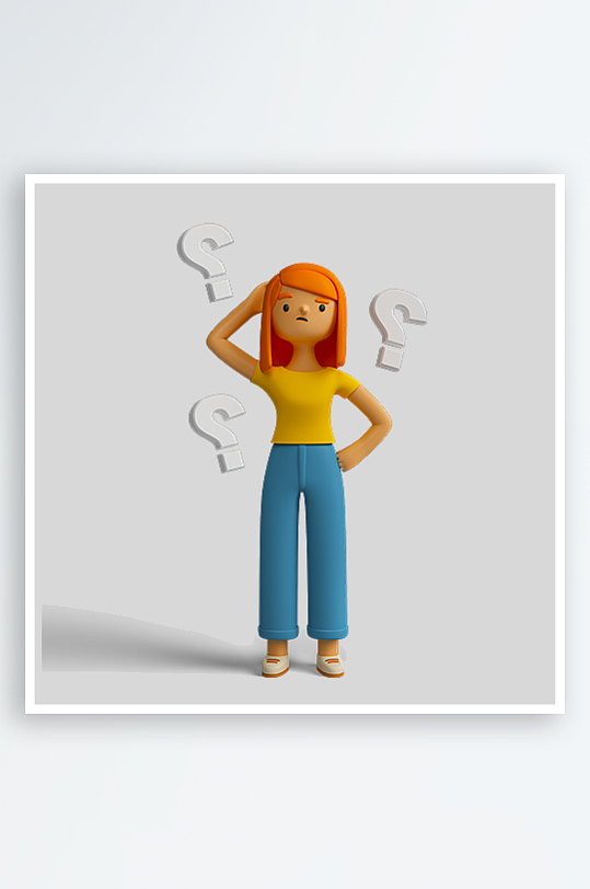 水彩3D人物png免抠png素材-众图网