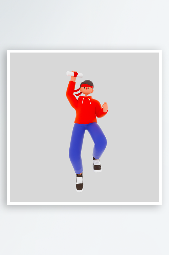 水彩3D人物png免抠png素材-众图网