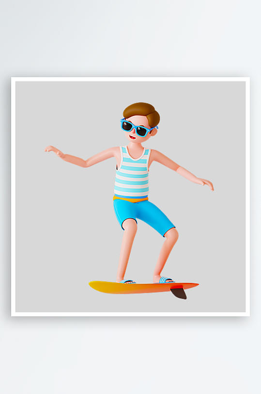 水彩3D人物png免抠png素材-众图网