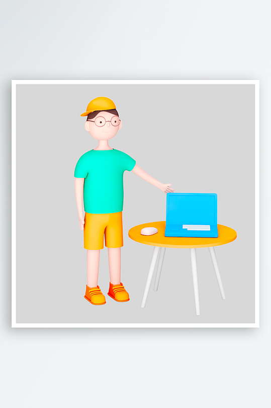 水彩3D人物png免抠素材-众图网