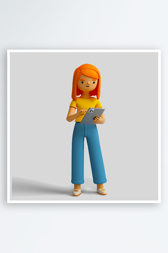 水彩3D人物png免抠素材-众图网