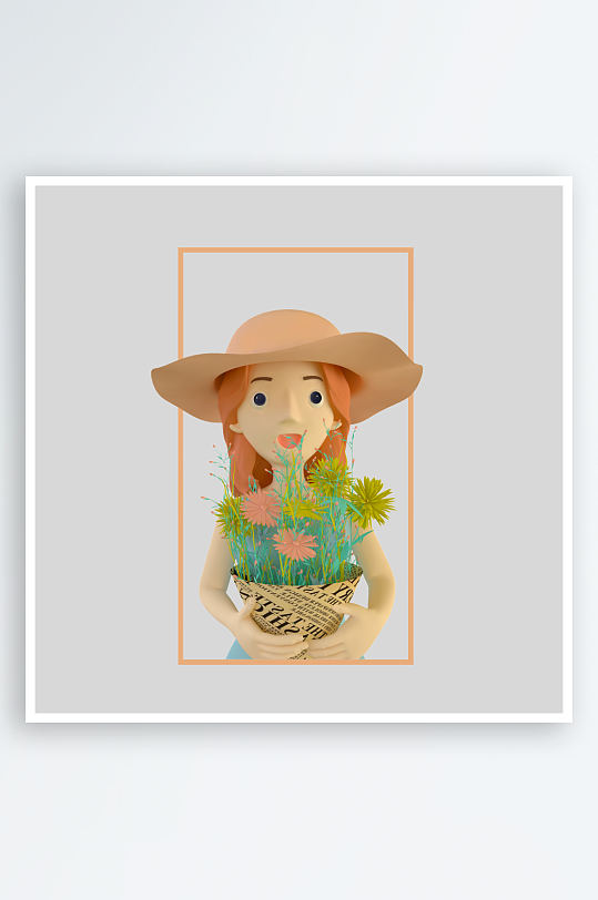 水彩3D人物png免抠素材-众图网