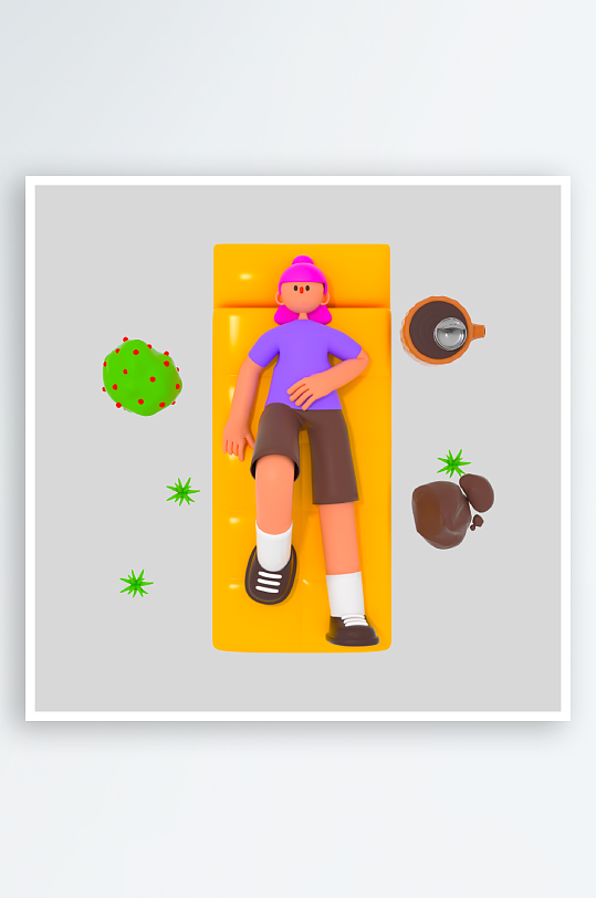 水彩3D人物png免抠素材-众图网