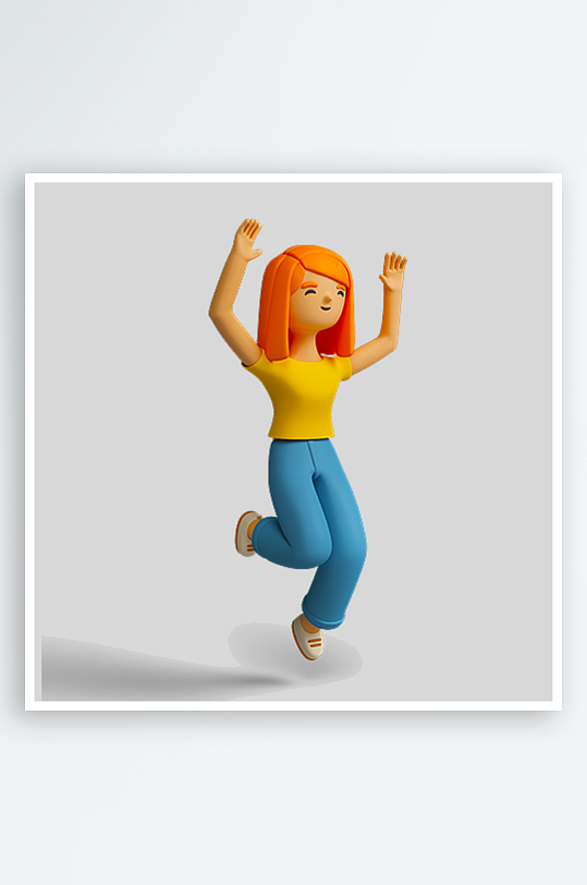 水彩3D人物png免抠素材-众图网