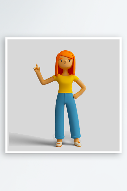 水彩3D人物png免抠素材-众图网