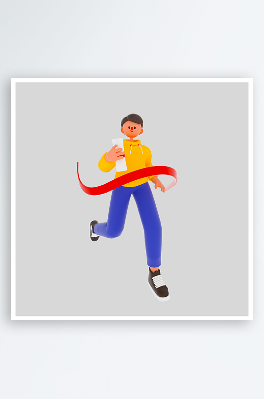 水彩3D人物png免抠素材-众图网