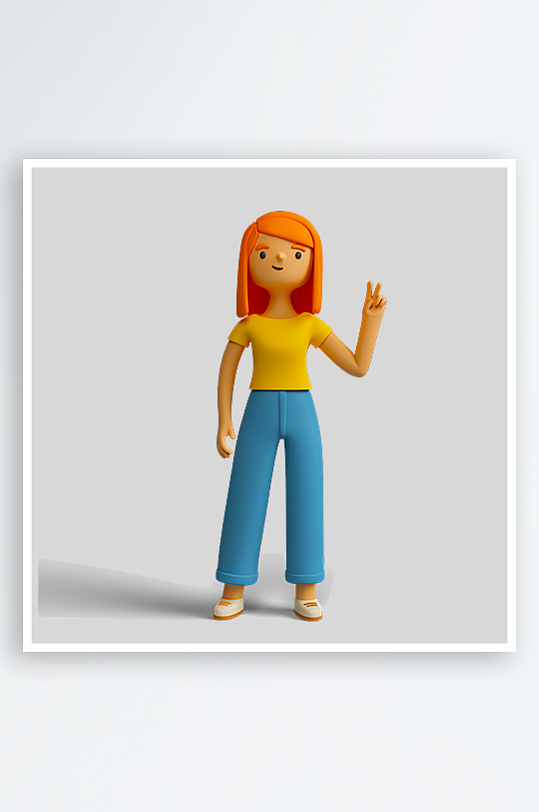 水彩3D人物png免抠素材-众图网