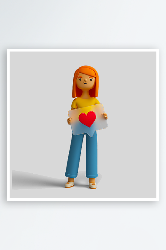 水彩3D人物png免抠图片-众图网