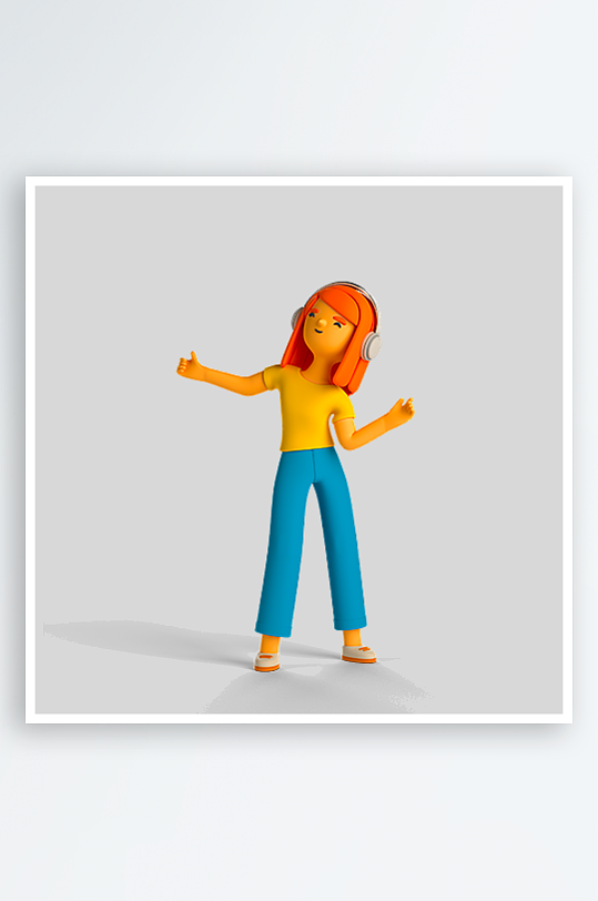 水彩3D人物png免抠图片-众图网