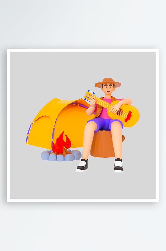 水彩3D人物png免抠图片-众图网