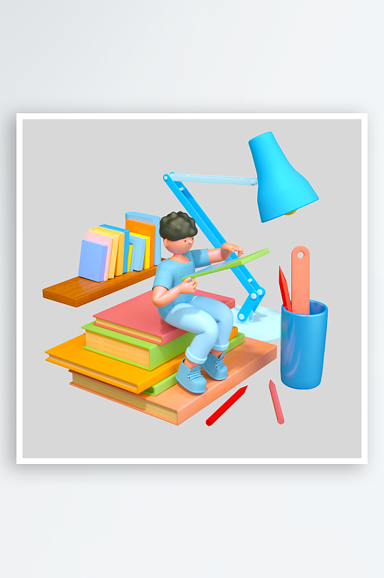 水彩3D人物png免抠图片-众图网