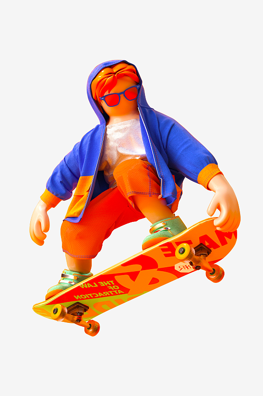 水彩3D人物png免抠图片-众图网