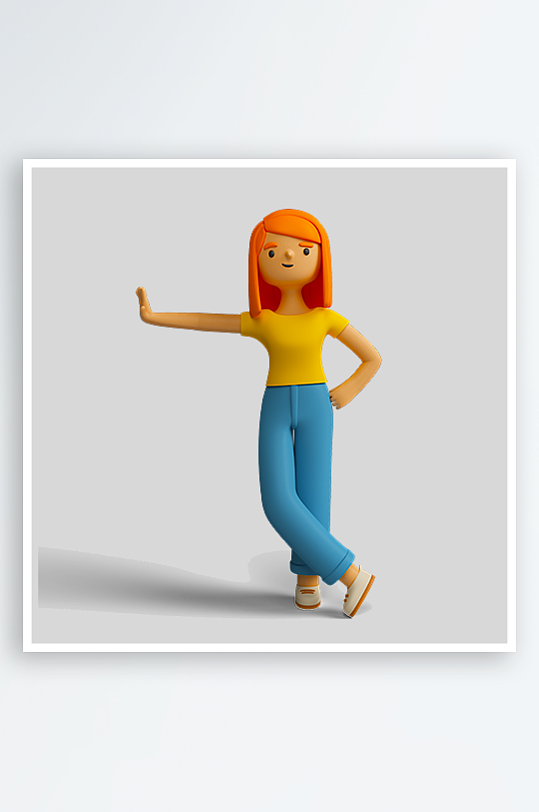 水彩3D人物png免抠图片-众图网