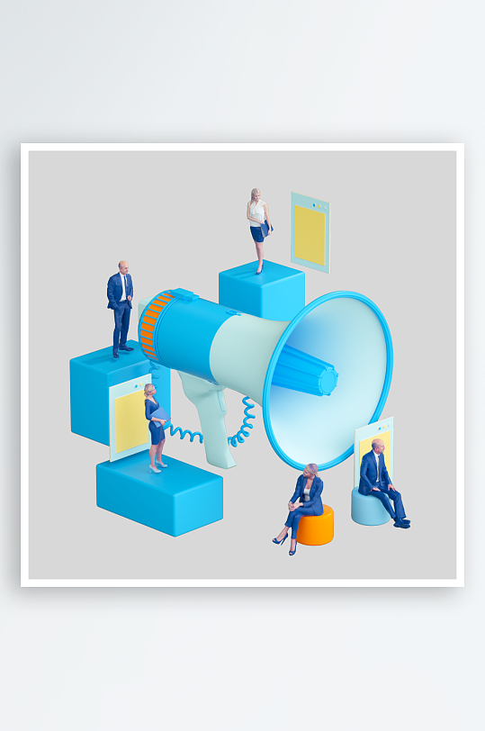 水彩3D人物png免抠素材-众图网