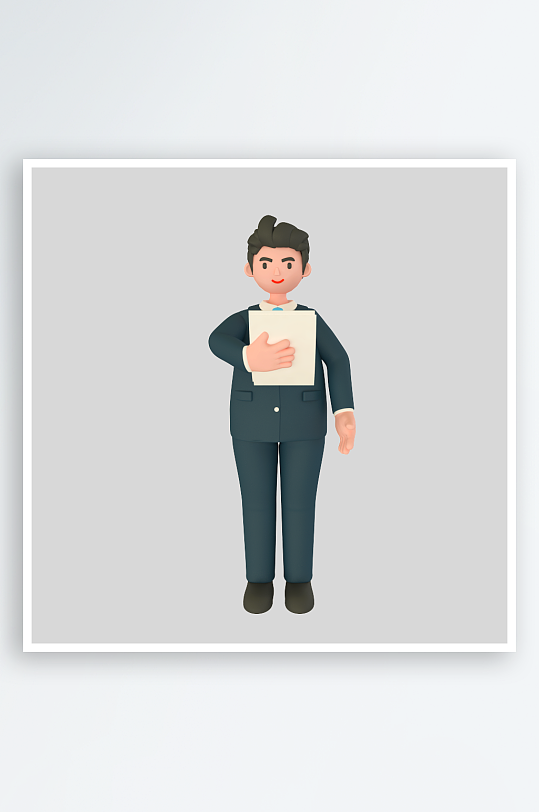 水彩3D人物png免抠素材-众图网