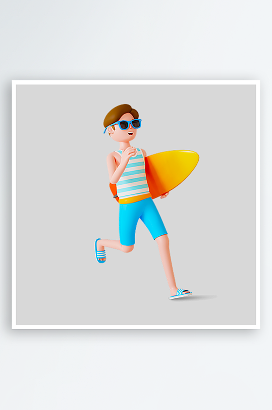 水彩3D人物png免抠图-众图网