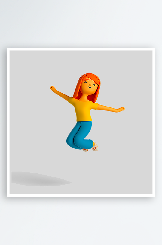 水彩3D人物png素材-众图网