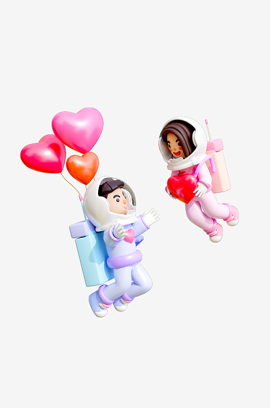 水彩3D人物png素材-众图网