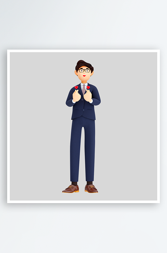 水彩3D人物免抠素材-众图网