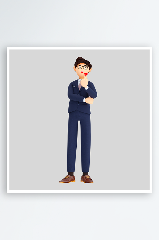 水彩3D人物免抠png素材-众图网