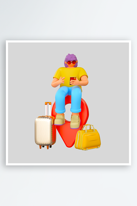 水彩3D人物免抠png图片素材-众图网