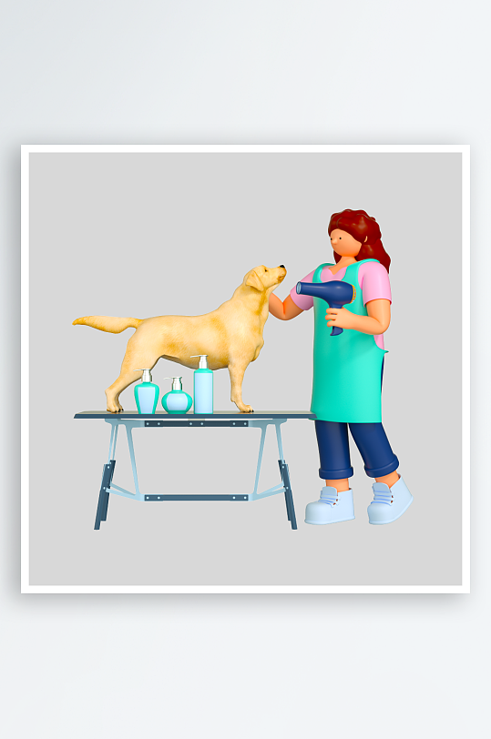 水彩3D人物免抠png素材-众图网