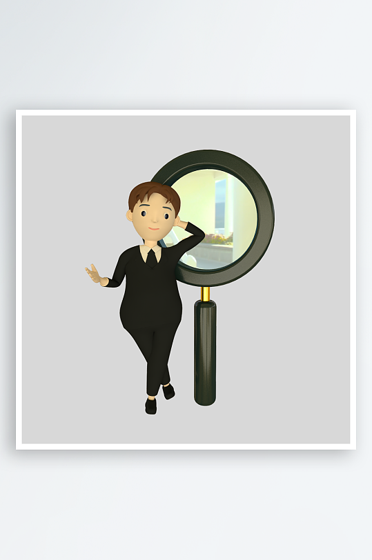 水彩3D人物免抠png图片-众图网