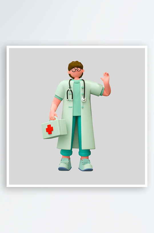 水彩3D人物免抠png图片-众图网