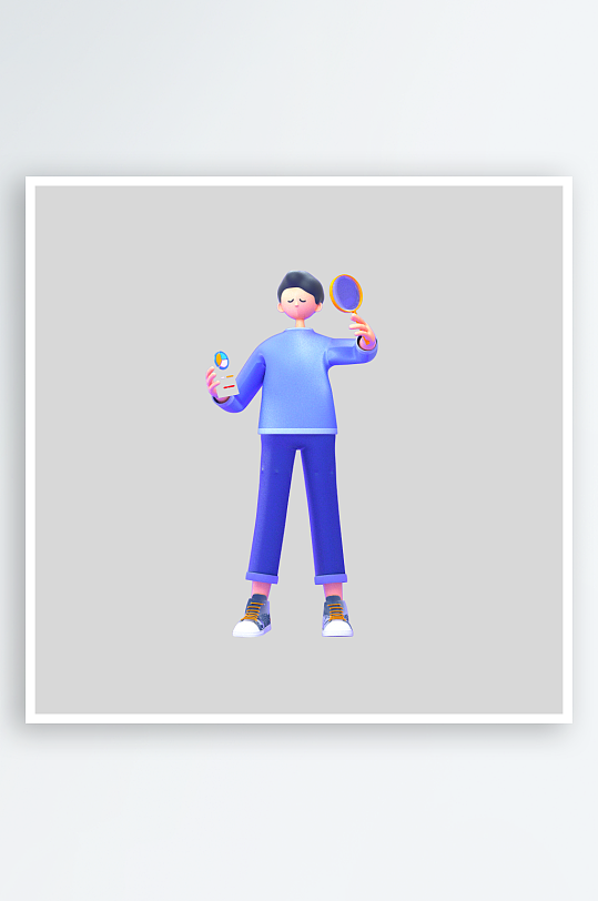 水彩3D人物免抠png图片-众图网