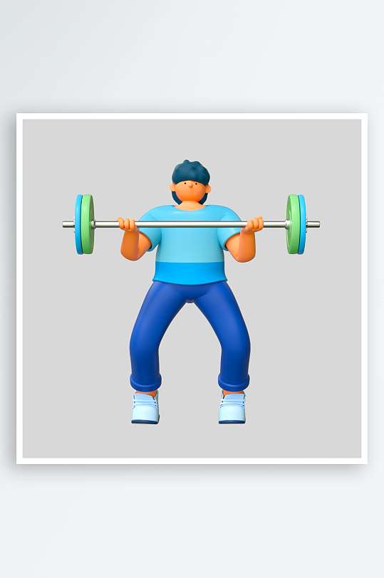 水彩3D立体人物免抠素材-众图网