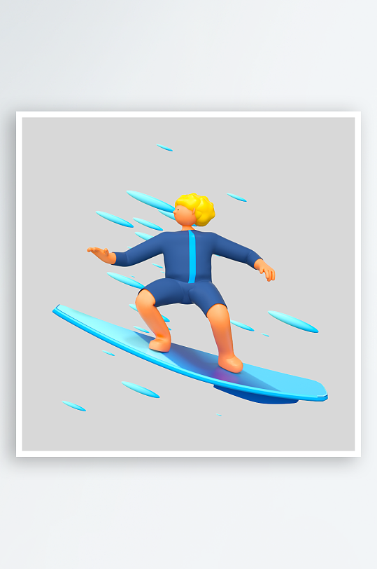 水彩3D立体人物免抠素材-众图网