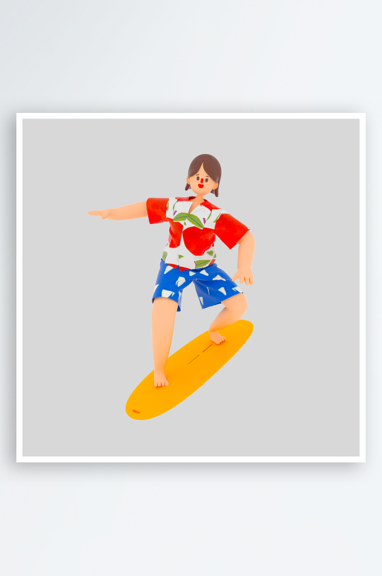 水彩3D立体人物免抠素材-众图网