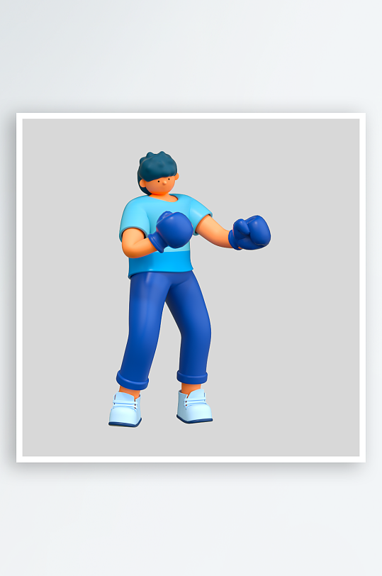 水彩3D立体人物免抠素材-众图网