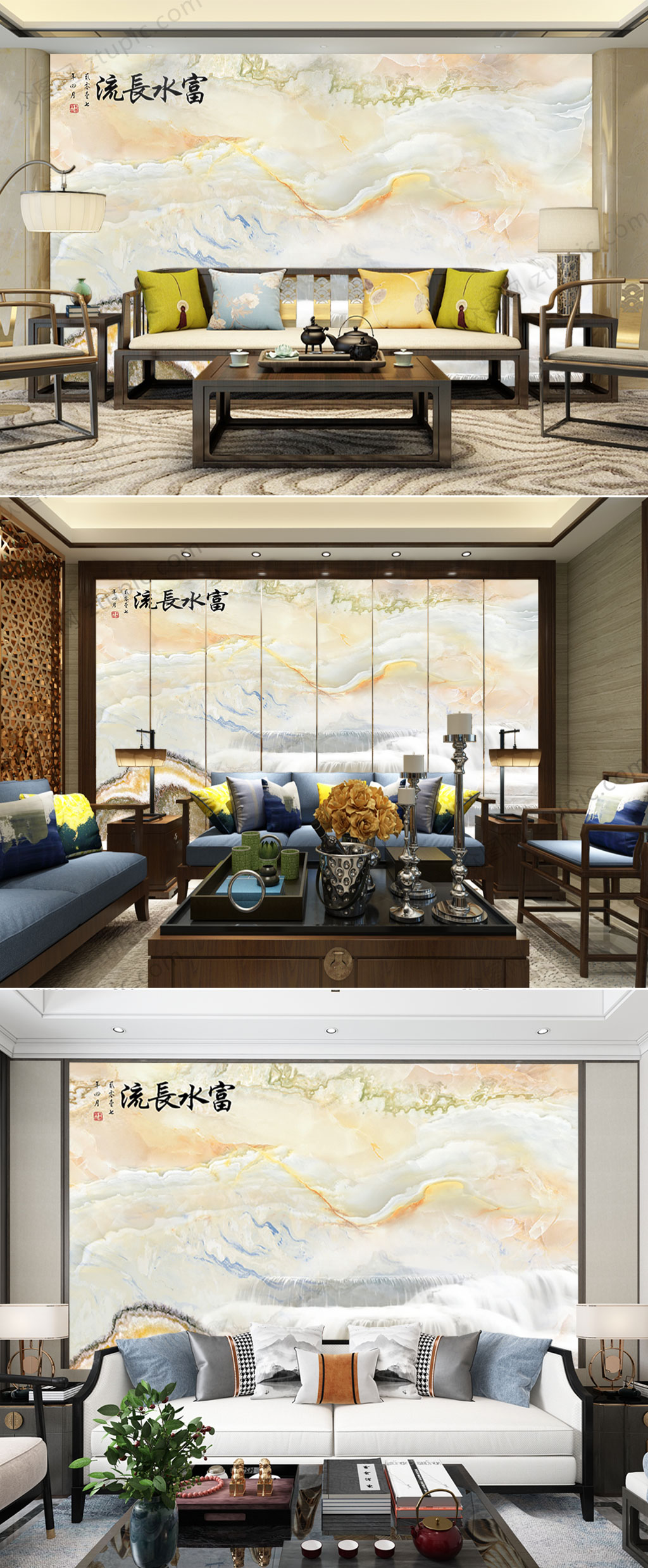 简约唯美卧室背景墙素材