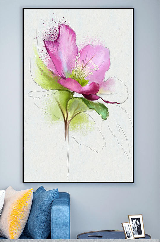 简约花瓣玄关装饰画