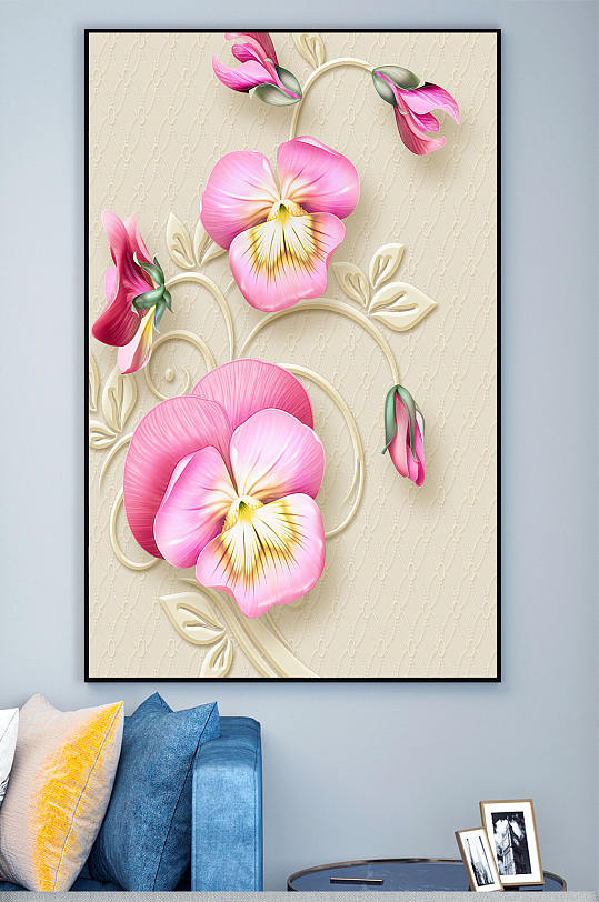 唯美花瓣玄关装饰画