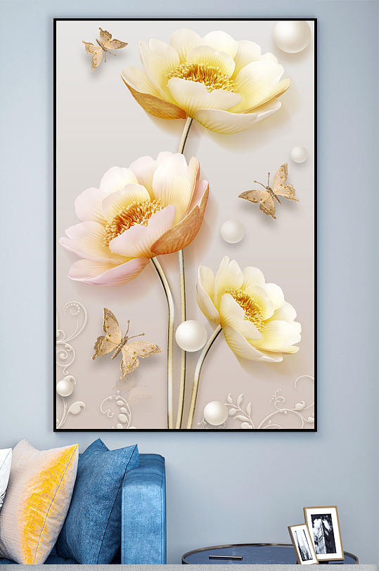 时尚花装饰画设计-众图网