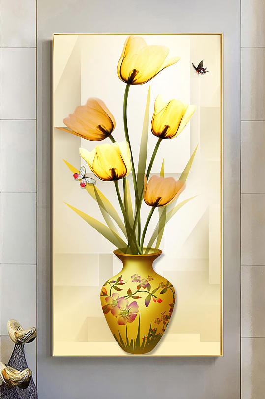 欧式唯美花卉花瓶装饰画